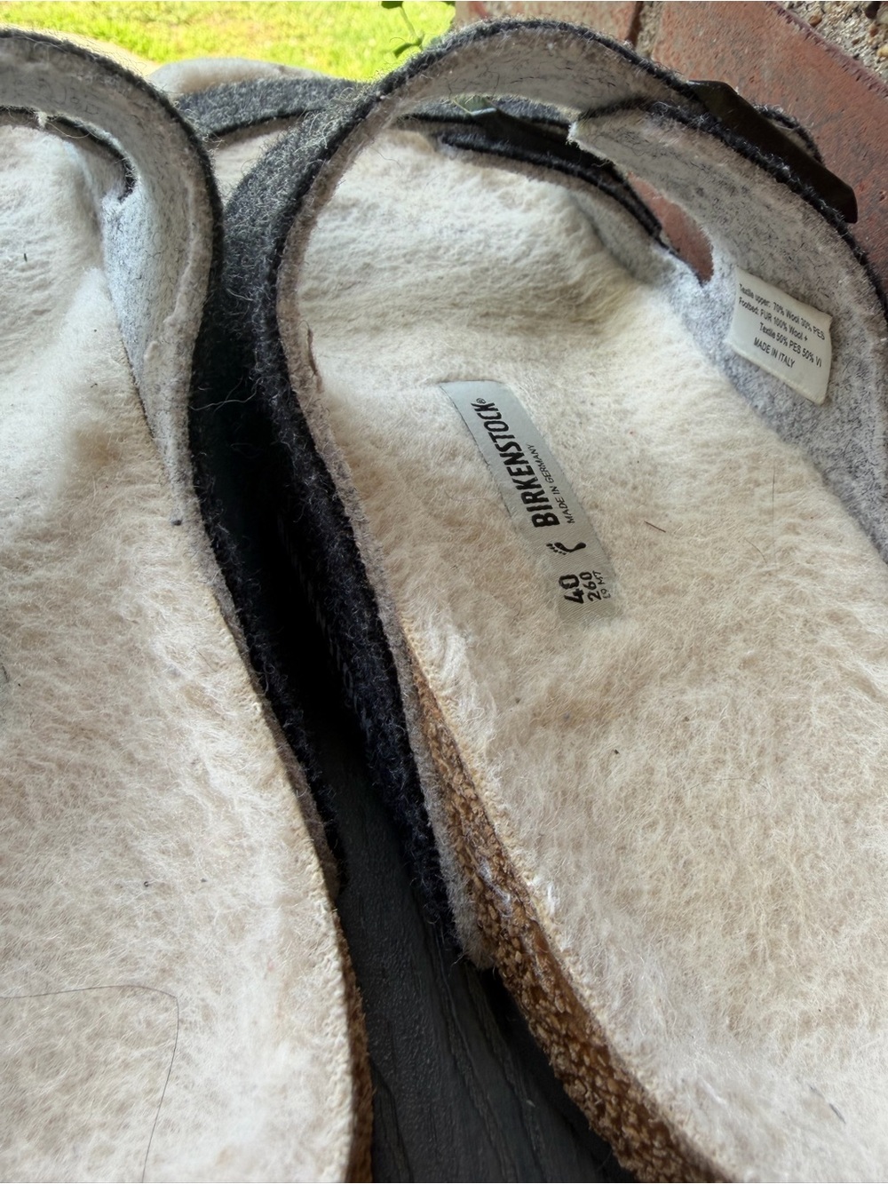 Birkenstock Arizona Rivet Wool Felt Sandals EU 40 Gray Anthracite Cozy Slides - Picture 9 of 13